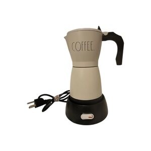 Rae Dunn Electric Moka Pot Espresso Maker Cream Black Coffee Farmhouse Decor